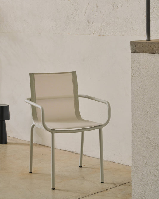 Sedia impilabile da esterno Galdana in alluminio con finitura verniciata grigio chiaro