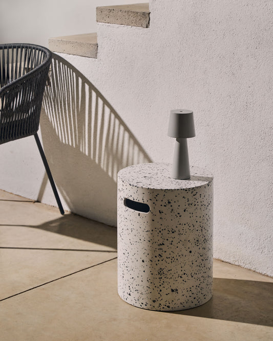 Sgabello Jenell in terrazzo bianco Ø 35 cm