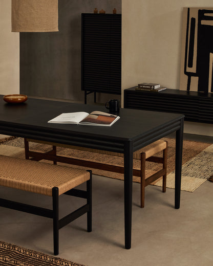 Tavolo allungabile Lenon impiallacciatura e legno massello rovere nero 200(280)x90 cm