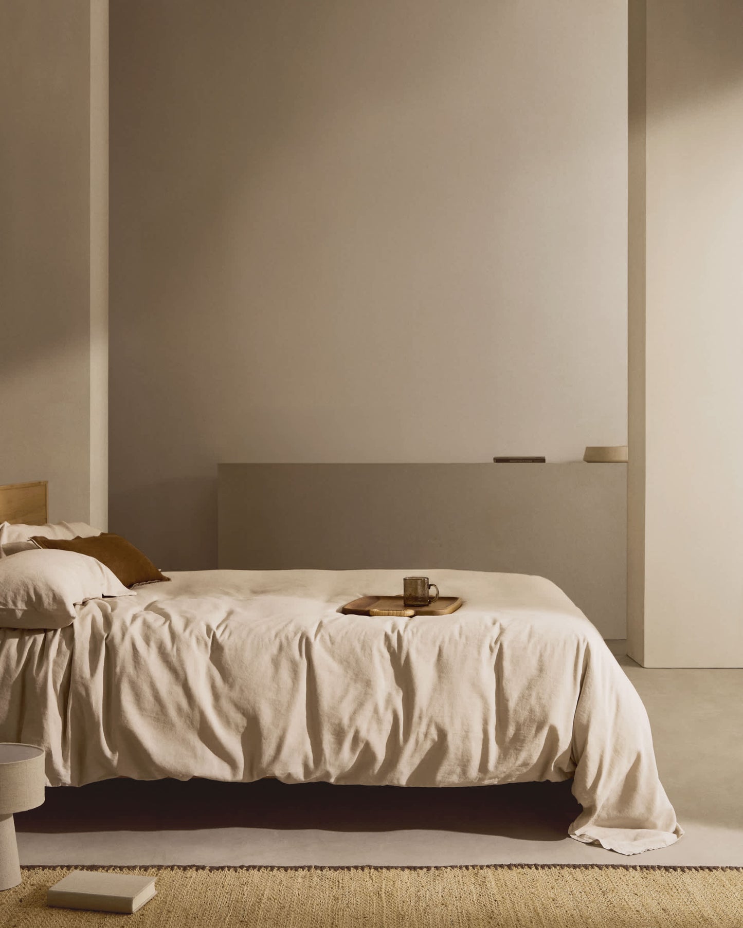 Set Simmel copripiumino e federe di misto lino colore grigio per letto 150 cm