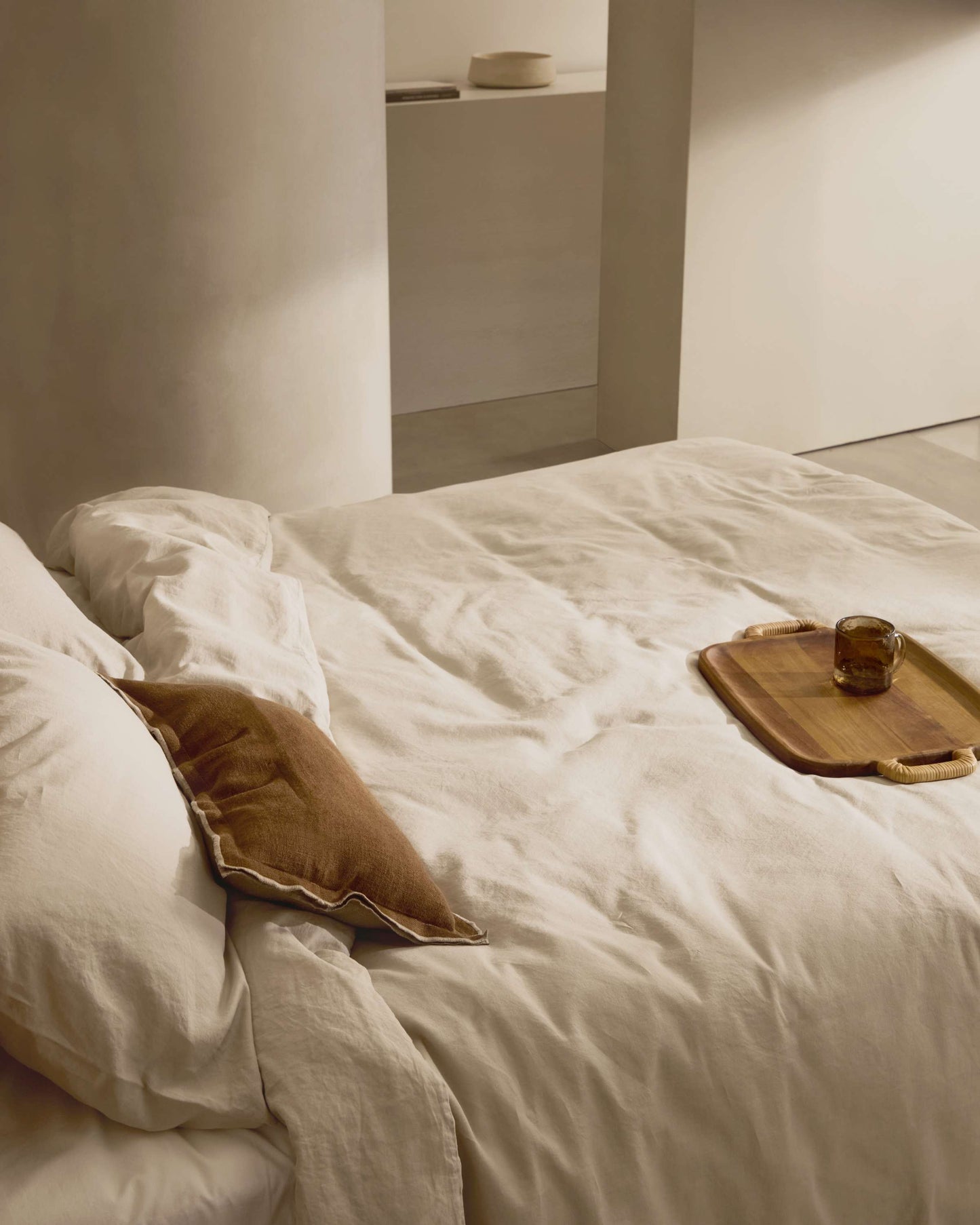 Set Simmel copripiumino e federe di misto lino colore grigio per letto 150 cm