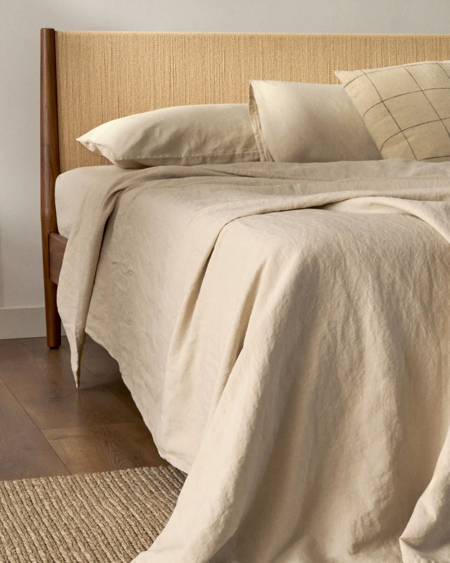 Set Simmel copripiumino e federe di misto lino colore grigio per letto 180 cm
