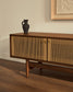 Mobile TV Elan 3 ante impiallacciatura e legno massello noce corda 200x50cm