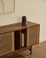 Credenza Elan 2 ante 2 cassetti impiallacciatura e legno massello noce corda 180x73cm