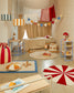 Tappeto Wirla 100% cotone beige e rosso Ø 100 cm