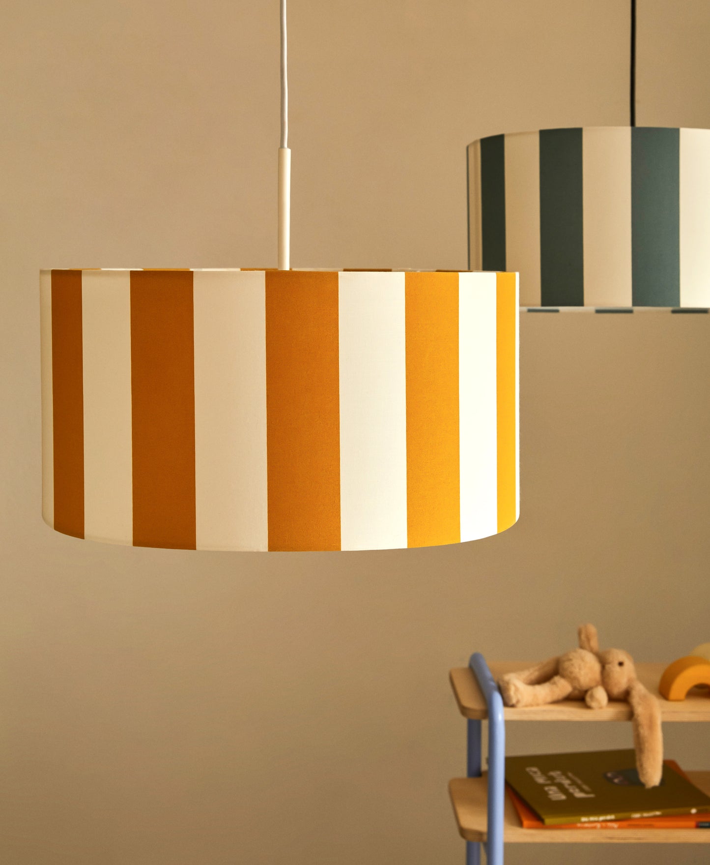 Paralume per lampada da soffitto Ciral a strisce gialle e bianche