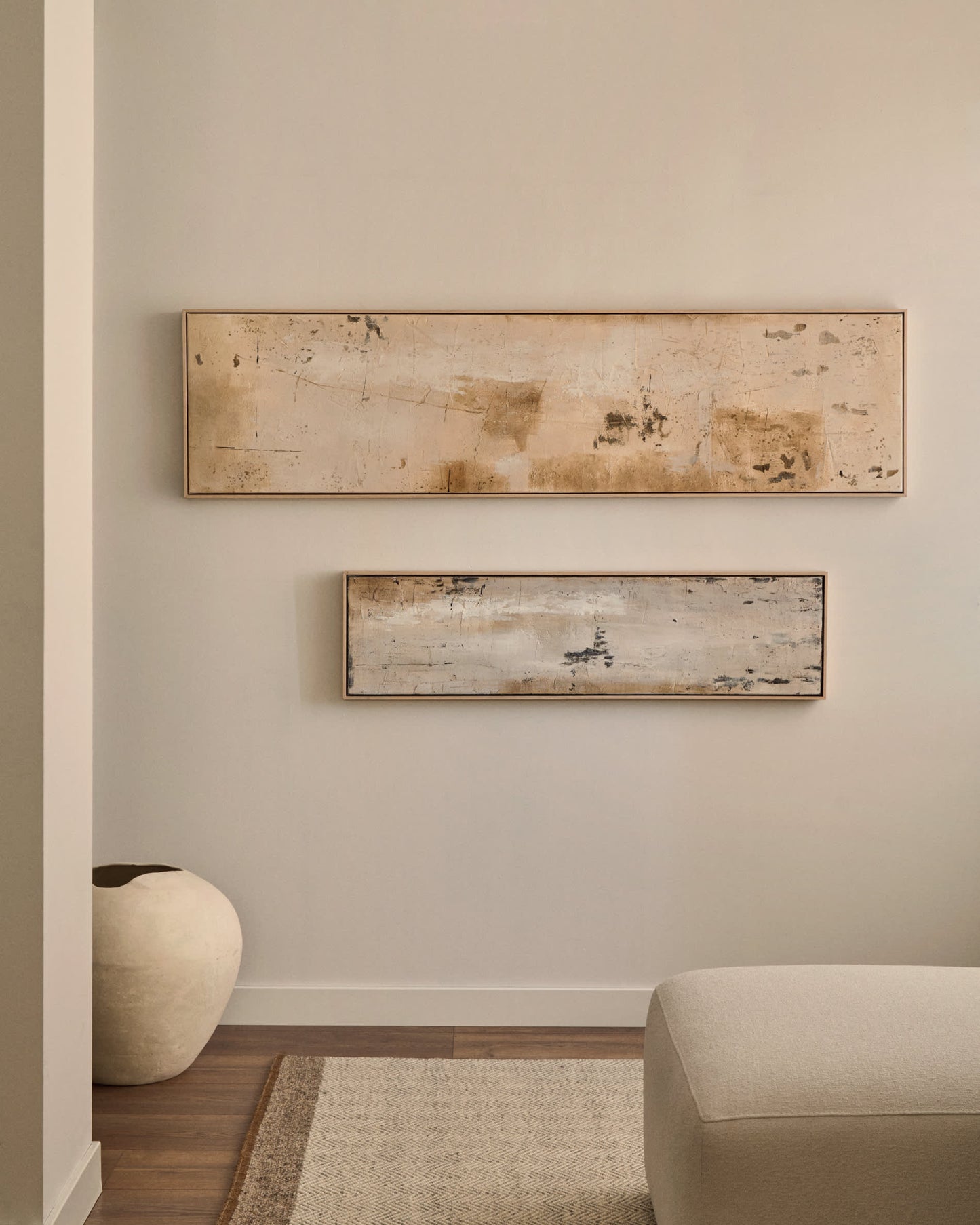 Quadro astratto Seinar grigio 122 x 32 cm