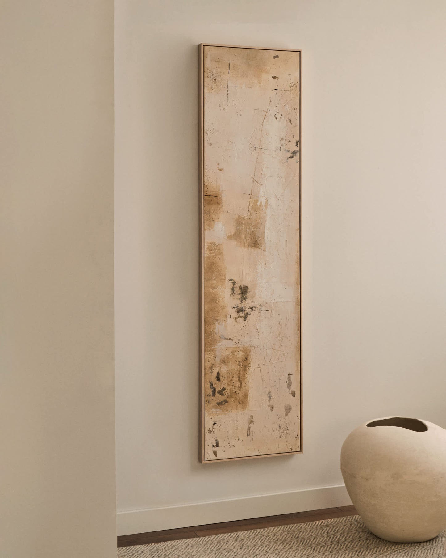 Quadro astratto Silpa beige scuro 182 x 47 cm