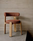 Sedia Granite in ciniglia terracotta e legno massello di frassino con finitura naturale