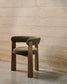 Sedia Granite 3 gambe in ciniglia verde e legno massello di frassino finitura noce