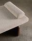 Chaise-longue Topaz in ciniglia beige e legno massello di frassino finitura noce 200 cm FSC 100%