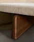 Chaise-longue Topaz in ciniglia beige e legno massello di frassino finitura noce 200 cm FSC 100%