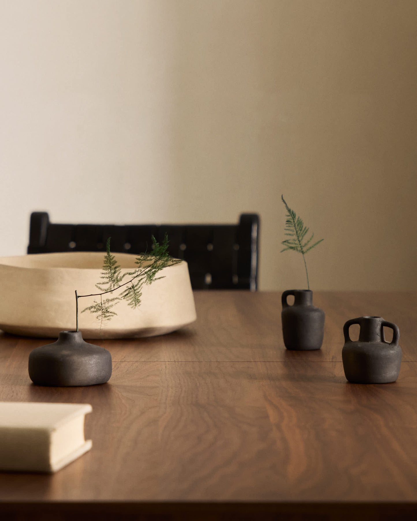 Vasi Sofra set di 3 in terracotta con finitura in nero 6 cm / 7 cm / 10 cm