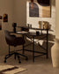 Tavolo Galatia nera in melamina con gambe in metallo verniciato nero 120 x 60 cm