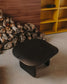 Tavolino Pirita di legno massello di rovere con finitura nero 70,6 x 70 cm