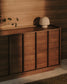 Credenza Onix di impiallacciatura in noce con finitura scura 200 x 80 cm