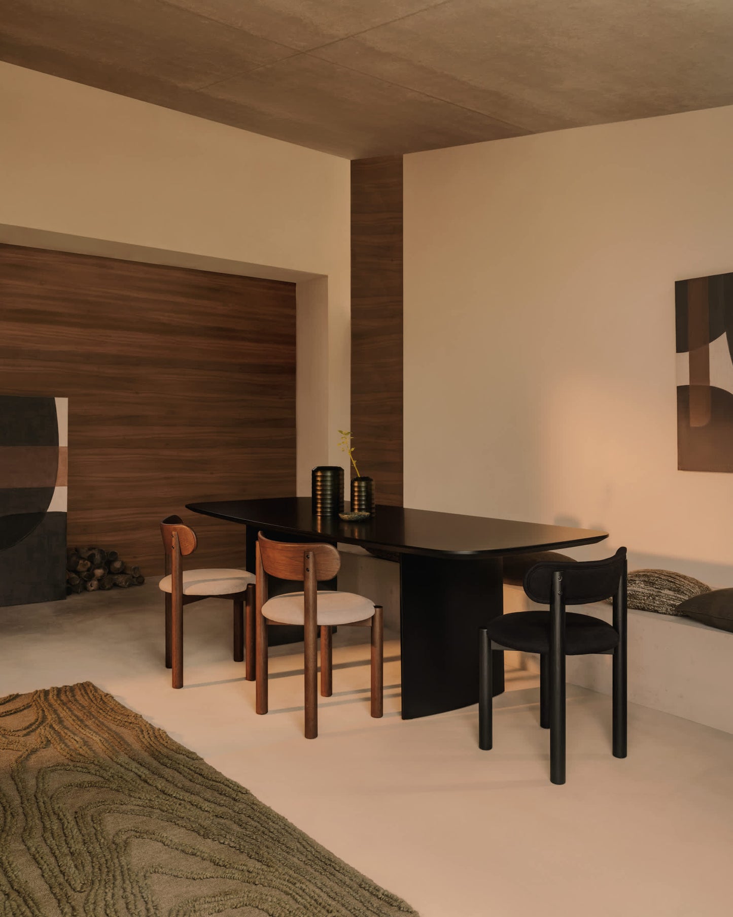 Tavolo Litto MDF laccato nero 200 x 100 cm