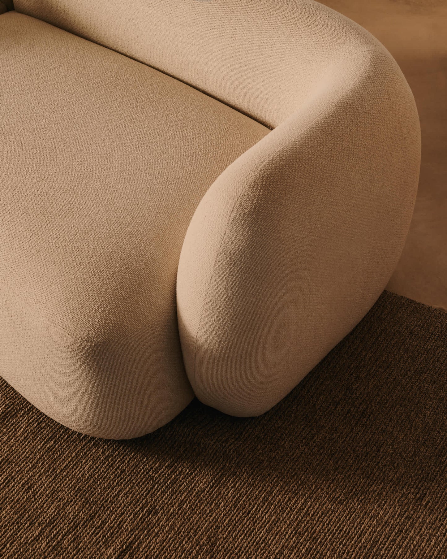Divano modulare Martina 2 posti con chaise longue a sinistra ciniglia écru 230 cm