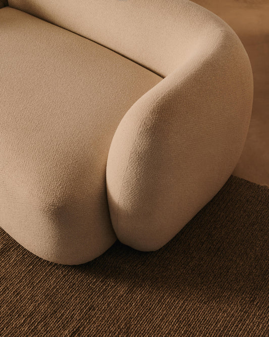 Divano modulare Martina 2 posti con chaise longue a sinistra ciniglia écru 230 cm