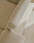 Divano Aurum a 3 posti con poggiatesta reclinabile e base in metallo beige opaco 234 cm