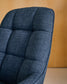 Poltrona girevole Jaspe blu e metallo con finitura grigio