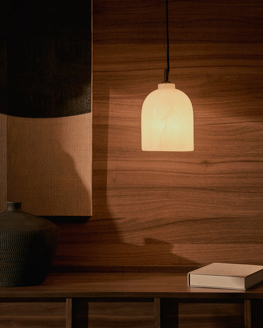 Lampada a soffitto Shenli di alabastro Ø 15 cm