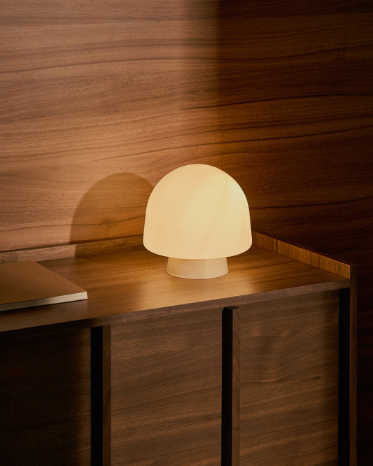 Lampada da tavolo Reig di vetro grigio