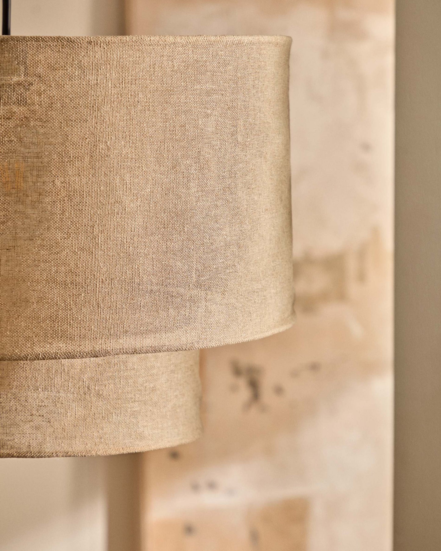 Paralume per lampada da soffitto Mariela in lino con finitura in beige Ø 40 x 34 cm