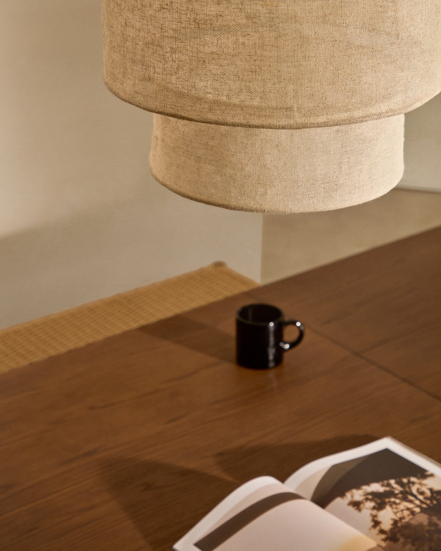 Paralume per lampada da soffitto Mariela in lino con finitura in beige Ø 40 x 34 cm