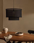 Paralume per lampada da soffitto Mariela in lino con finitura nera Ø 60 x 40 cm