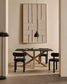 Tavolo Argo di vetro nero opaco e gambe in acciaio effetto legno 160 x 90 cm