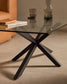Tavolino da caffè Argo 130 x 70 cm vetro gambe nero