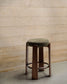 Sgabello Granite in ciniglia verde e legno massiccio di frassino con finitura noce 75 cm