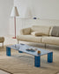Tavolino salotto Adularia di vetro temperato blu 140 x 60 cm