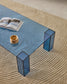 Tavolino salotto Adularia di vetro temperato blu 140 x 60 cm