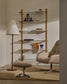 Poltrona girevole Jaspe beige e metallo con finitura grigio