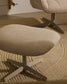 Poltrona girevole Jaspe beige e metallo con finitura grigio