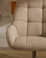 Poltrona girevole Jaspe beige e metallo con finitura grigio