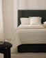 Letto sfoderabile Jaira in lino e cotone grigio antracite per materasso da 180 x 200 cm