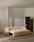 Divano letto Laira a 3 posti in ciniglia écru 218 cm