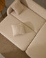 Divano letto Laira a 3 posti in ciniglia con chaise longue destra écru 246 cm
