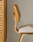 Sedia Gena in chenille beige struttura in impiallacciatura di rovere