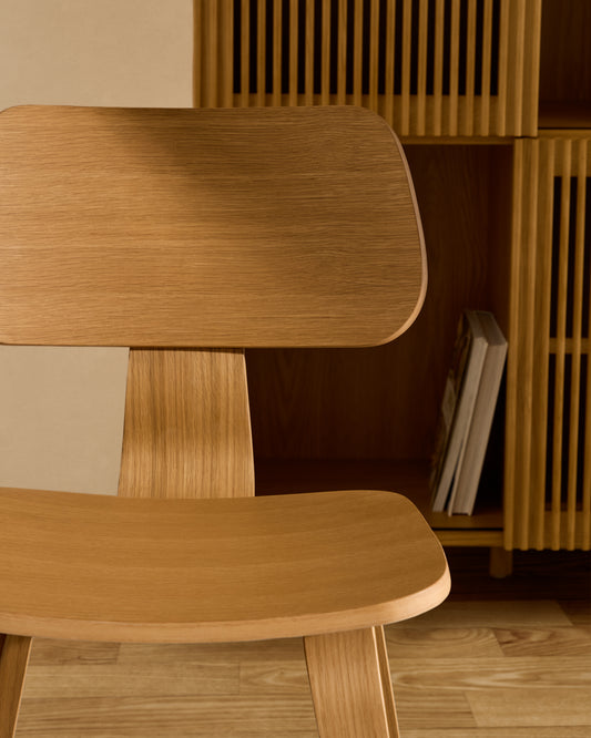 Sedia Gena in impiallacciatura di rovere