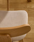 Sedia Gena in chenille beige struttura in impiallacciatura di rovere