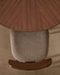 Sedia Gena in chenille beige struttura in impiallacciatura di noce
