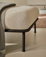 Pouf Aurum écru in metallo grigio opaco 85 x 85 cm