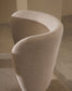 Sedia Ciselia in ciniglia beige e acciaio beige