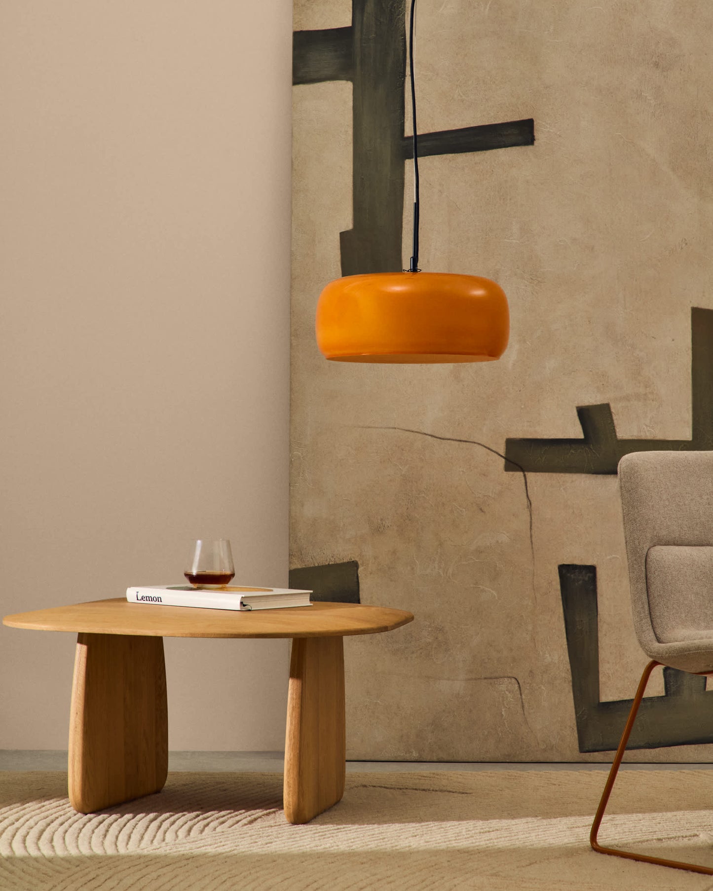 Lampada a soffitto Reig di vetro arancione Ø 38 cm