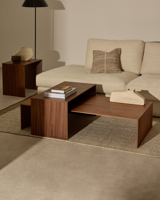 Tavolino salotto Litto impiallacciatura in noce 140 x 70 cm