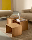 Set Litto con 3 tavolini a nido impiallacciatura in rovere 60 x 40 / 51 x 36 / 42 x 31 cm